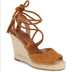 Joie Phyllis Lace Up Suede Espadrille Wedge